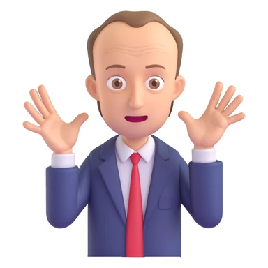 Friedrich Merz, German politician, mid-argument, expressive face, gesturing hands, emote style sticker
