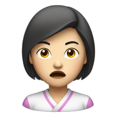 Mean angry Asian lady sticker