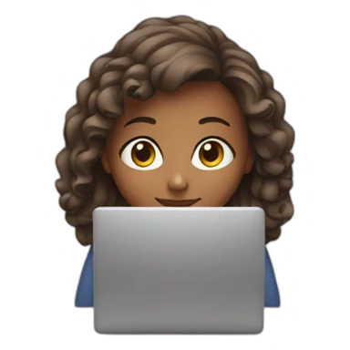 girl working on laptop sticker