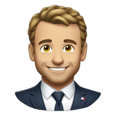 happy muscular macron sticker