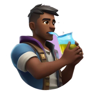 Fortnite player drinking mini shield potion  sticker