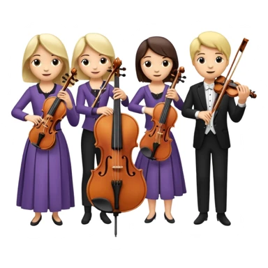 quartet of violin, flute, viola, and cello sticker
