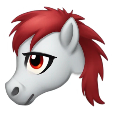 Dark poney red eyes look angry sticker