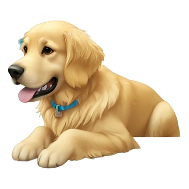 golden retriever dog in the pool sticker