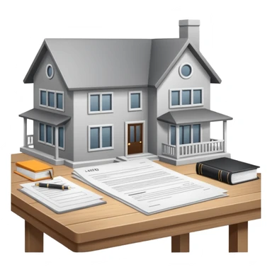 casa moderna blanca con gris con tramites legales sticker