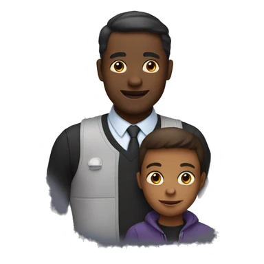 Black emoji with a dad  sticker