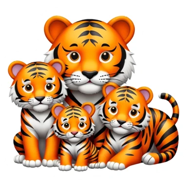 Tiger family with cubs sticker