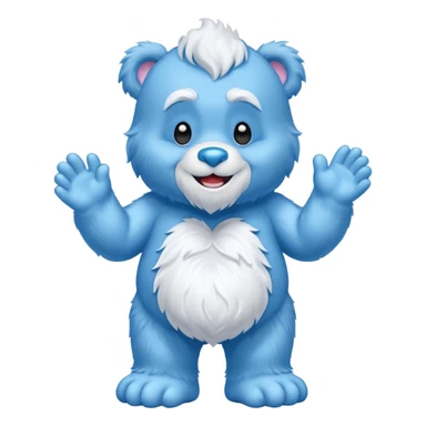 blue care bear yeti sticker