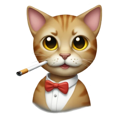 Cat smoking a cigarette sticker