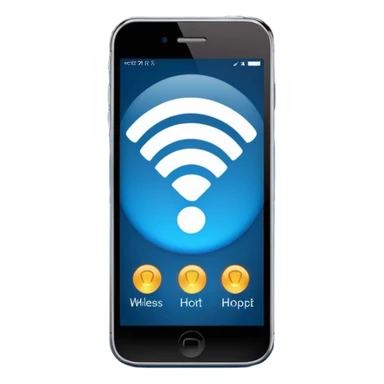 smartphone with wireless hotspot signal sticker