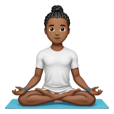 black man with black box braids parted in the middle doing yoga sticker