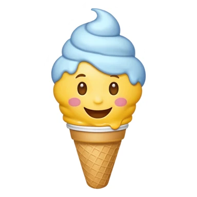 emoji eating icecream sticker