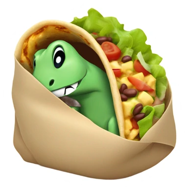Dinosaur in a burrito sticker