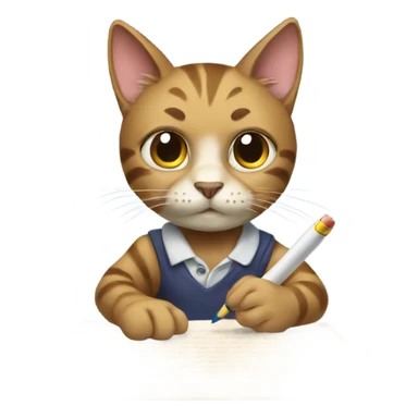 cat writing a letter sticker