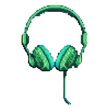 green headphones sticker