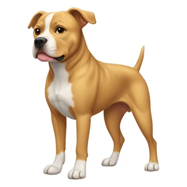 Pitbull crossed with golden retriever, full body flowy  hair.  sticker