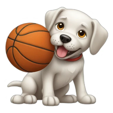 Dog playing basketball sticker