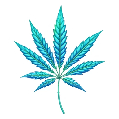 Sparkling holographic cyan Hemp 420 plant growing  sticker