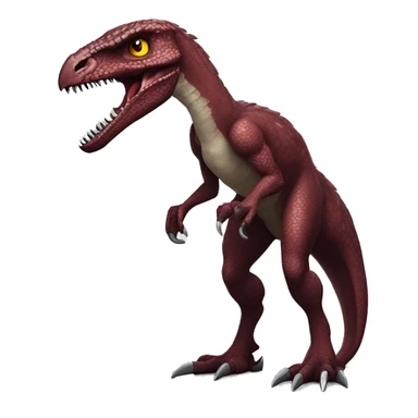 Maroon edgy badass modern handsome velociraptor-dragon-Digimon, full body sticker
