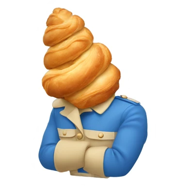 Un croissant de couleur bleu sticker