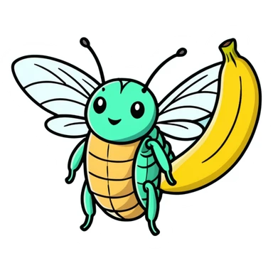 Cicada and banana  sticker