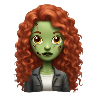 Zombie girl with long red curly hair sticker