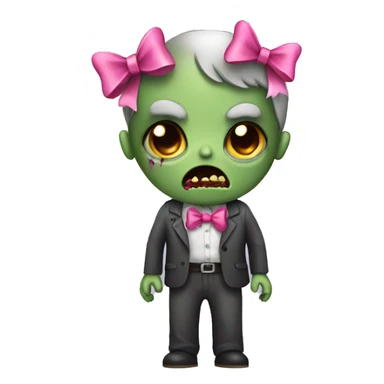 A zombie with a pink bow sticker