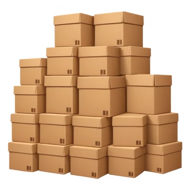 gigantic pile of cardboard boxes, 100 of them  sticker