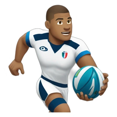 mbappé playing rugby sticker