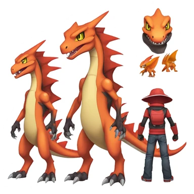  Cool Edgy Digimon-Fakemon-Guilmon-Genesect-Charizard-Velociraptor-Dragon full body sticker
