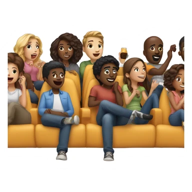 People watching a movie sticker