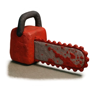 claymation style bloody chainsaw sticker