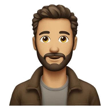 Homme brun avec une barbe sticker