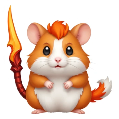 Hamster with devil horns and a tail sticker
