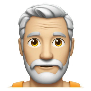 mid 50s dad, muscular, with beard, grey hair, portrait sticker