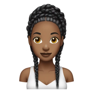 black woman with black box braids sticker