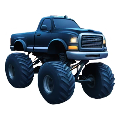 Monster truck on hill at night sticker