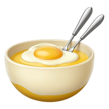 beaten egg in a bowl, There is a whisk inside the bowl. sticker