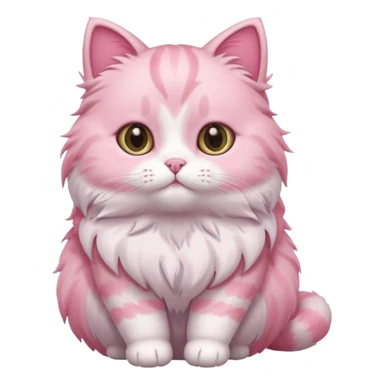 cute pink cat, full body. different body shape. sticker