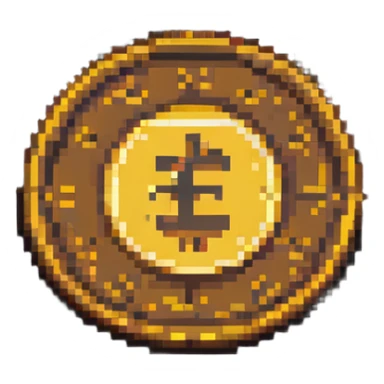 Pixel coin sticker