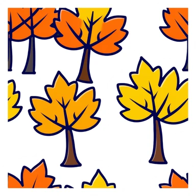 tree in the fall with colorful autumn leaves sticker