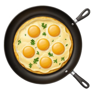 omlette on frying pan sticker