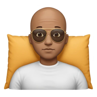 Bald black man with shades on laying down sticker