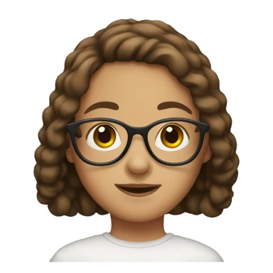 girl with brown hair and glasses  sticker