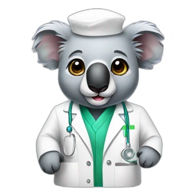 Koala dressed as pharmacist sticker