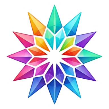 give me a 9 pointed star, multiple colors, very vibrant sticker
