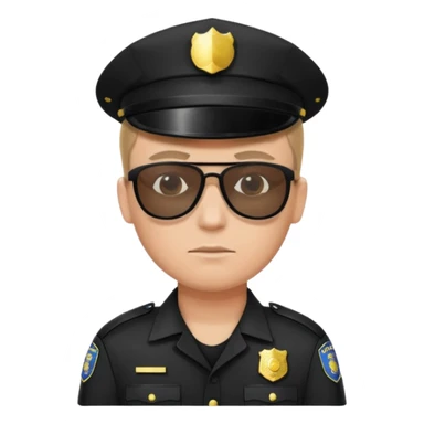 police wear black uniform and sunglasses sticker