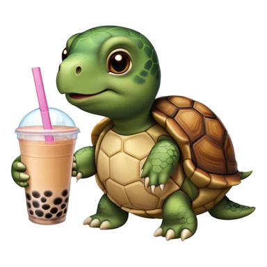 Gay turtle having bubble tea￼ sticker