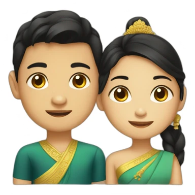 Boy and Girl in khmer culture sticker