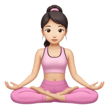 asian yoga girl light pink clothes  sticker